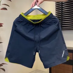 男士速干撞色短裤夏季透气凉感帅气运动五分裤男潮流百搭宽松裤子